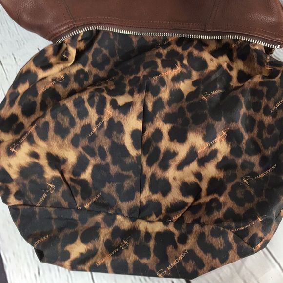 b. Makowsky Chocolate Brown Soft Leather Shoulder Bag Purse - Picture 16 of 16